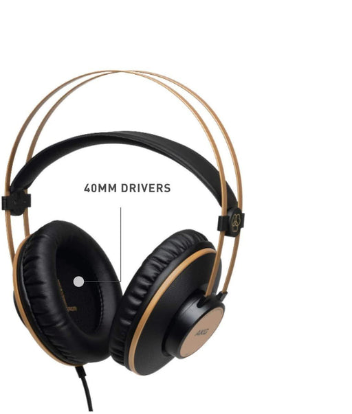 AKG Pro Audio K92 Over-Ear, Closed-Back, Studio Headphones, Matte Black and Gold - Soundporium Music Store