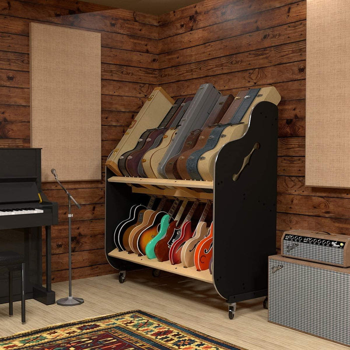 The Session-Pro™ Double-Stack Mobile Guitar Case Rack, A&S - Soundporium Music Store
