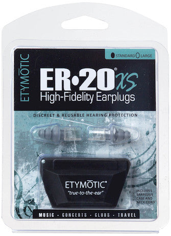ER•20XS High-Fidelity Earplugs Standard Size Clear, Etymotic Hearing Protection ear protection, hearing protection halleonard
