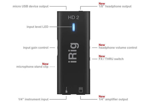 iRig HD 2 Digital Guitar Interface for iOS, IK Hardware - Soundporium Music Store