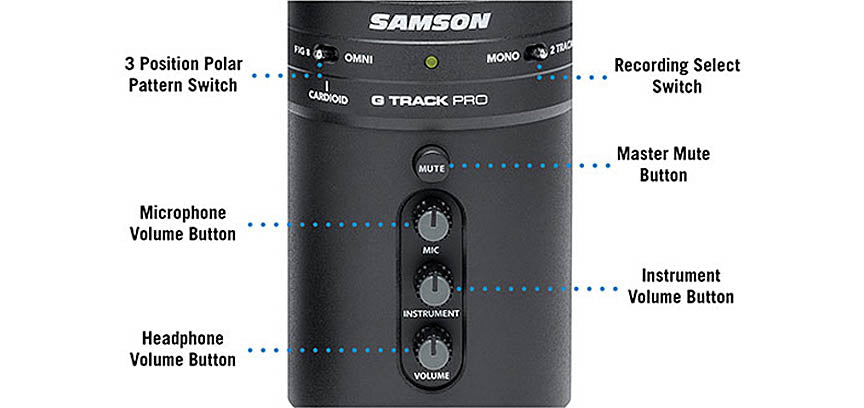 G-Track Pro Professional USB Microphone with Audio Interface, Samson Audio - Soundporium Music Store