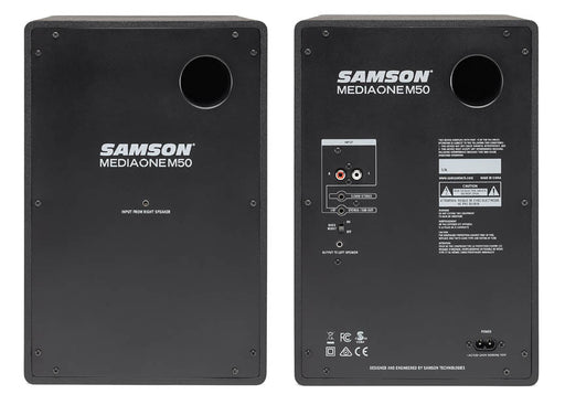 MediaOne M50 Pair of Powered Active 2-Way Studio Monitors with 5″ Driver, Samson Audio Studio Monitors new arrival, Samson, Studio monitors halleonard