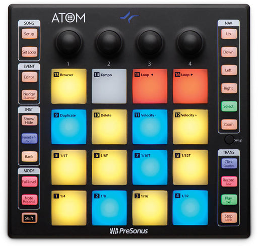 Atom Production and Performance Pad Controller, Presonus Hardware - Soundporium Music Store