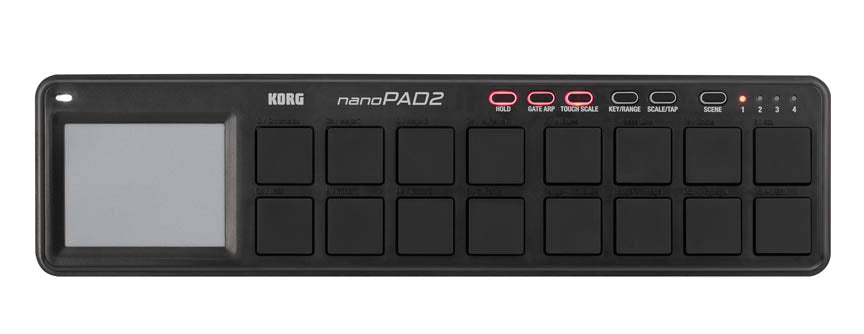 Korg, nanoSERIES2 Slim-line USB-MIDI Controller nanoPAD2 – Black Midi Interface Korg, Midi Interface, new arrival halleonard