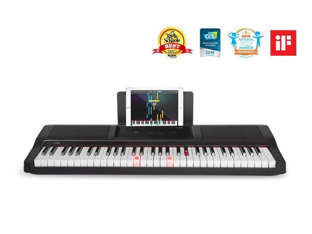 The ONE Smart Piano Keyboard with Lighted Keys, Electric Piano 61 keys, Home Digital Music Keyboard, Teaching Portable Keyboard Piano, Black