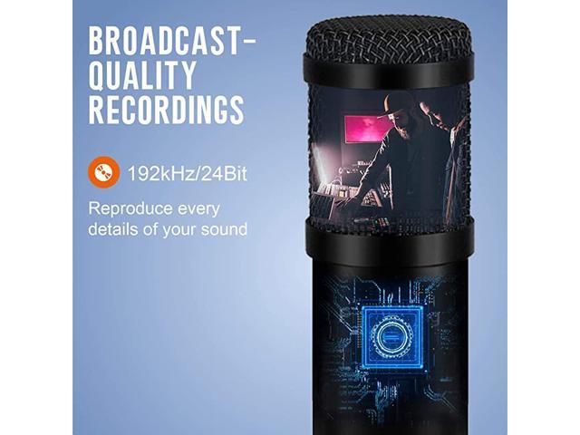 USB Microphone Kit  Cardioid Condenser Microphone Kit with 192KHZ24Bit Studio Mic Sound Chipset Scissor Arm Plug Play Recording Microphone for PC Gaming Streaming Podcasting YouTube