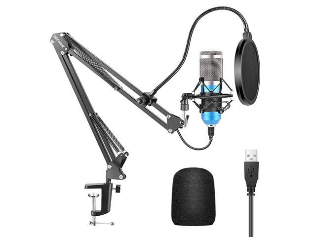 USB Microphone Kit 192KHZ24BIT PlugPlay Computer Cardioid Mic Podcast Condenser Microphone with Professional Sound Chipset for YouTubeGaming Record Arm StandShock Mount BlueNW8000USB