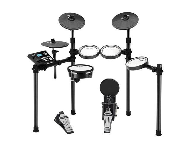 Zell Professional Sd61-5 Electric Drum Set Complete 8-Piece Electronic Drum Kit For Adults With 447 Sounds, 50 Kits, Dual-Zone Snare And Cymbal With Choke, Rubber Kick Tower