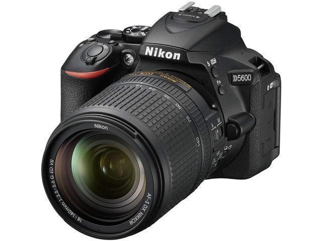 Nikon D5600 DSLR Wi-FI NFC 24.2MP DX CMOS Camera AF-S 18-140mm VR Lens + LED Light kit + Wide Angle & Telephoto Lens + 12 inch Flexible Tripod + Camera Case - (Intl Model)