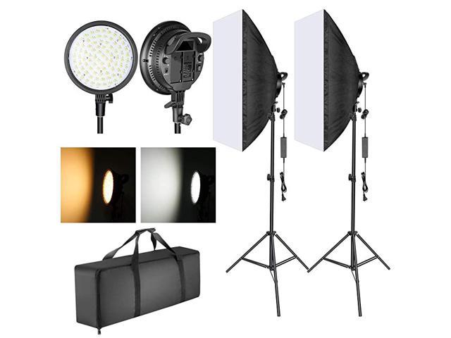 LED Softbox Lighting Kit 20x28 inches Softbox 48W Dimmable 2Color Temperature LED Light Head with Battery Compartment and Light Stand for IndoorOutdoor Photography Battery Not Included