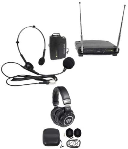 Audio Technica ATW-901a/H Wireless Headset Microphone Mic + Samson Headphones - Soundporium Music Store