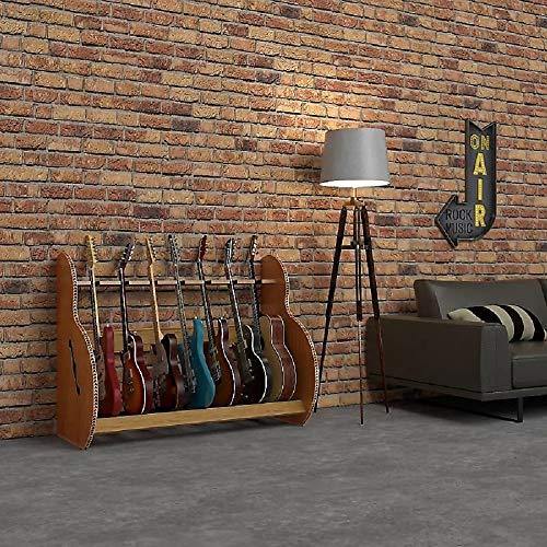 The Session™ Deluxe Multiple 5 Guitars Stand (Red Oak), A&S Multiple-Guitar Stands & Hangers rack, storage, wood A&S