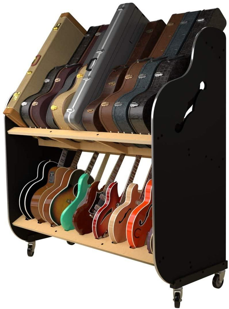 The Session-Pro™ Double-Stack Mobile Guitar Case Rack, A&S — Soundporium™