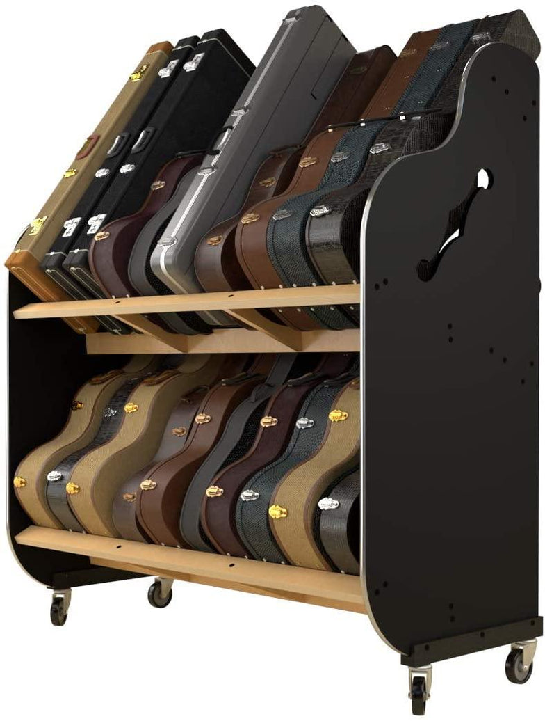 The Session-Pro™ Double-Stack Mobile Guitar Case Rack, A&S — Soundporium™