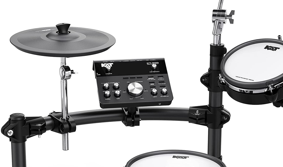 KT-300 Electronic Drum Set with Remo Mesh Heads, Kick Pedal & Tennis Beater,  Black (KT-300) Electronic Drums bf, Electronic Drums, KAT, new arrival halleonard