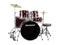 ludwig accent drive 5pc drum set, red foil  includes: hardware, throne, pedal, cymbals, sticks & drumheads