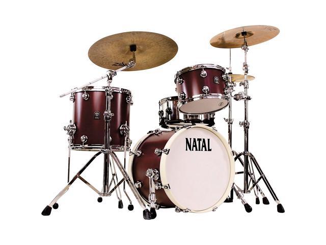 Natal Drums Cafe Racer Traditional Jazz 3-Piece Shell Pack with 18 in. Bass Drum Oxblood Red Hot Rod Suede