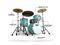 Natal Drums Cafe Racer Traditional Jazz 3-Piece Shell Pack with 18 in. Bass Drum Seafoam Green Hot Rod Suede