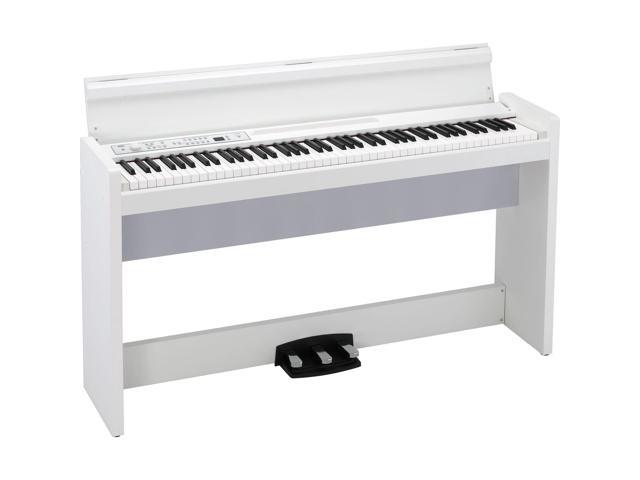Korg LP-380-U 88-Key Piano with Speakers (White), IWELL Piano Bench, NovoLido Lamp, Tascam TH02 Bundle