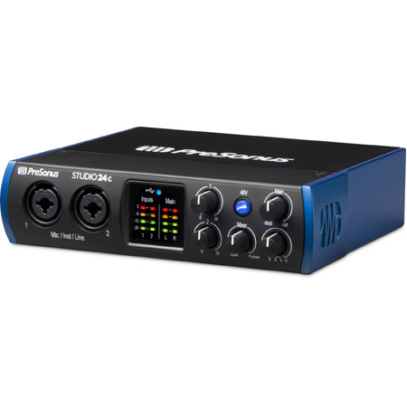 PreSonus Studio 24c 2 X 2 USB-C / 24-bit / 192kHz with 2 Mic inputs and Studio One Artist - Soundporium Music Store